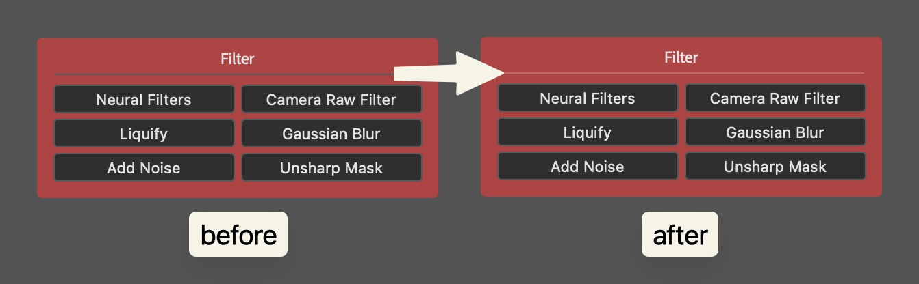 The line under a container title uses the container color